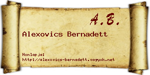 Alexovics Bernadett névjegykártya