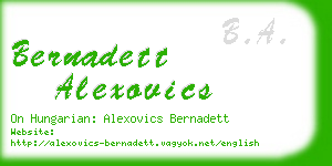 bernadett alexovics business card